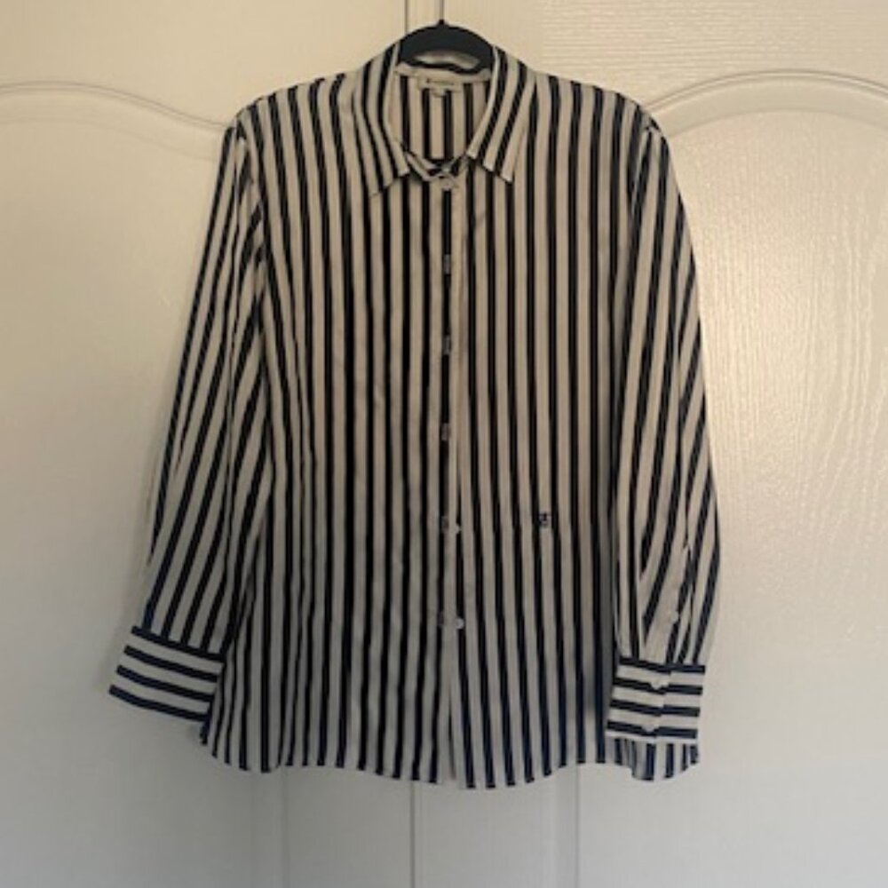 Black and White Striped Women's Top
